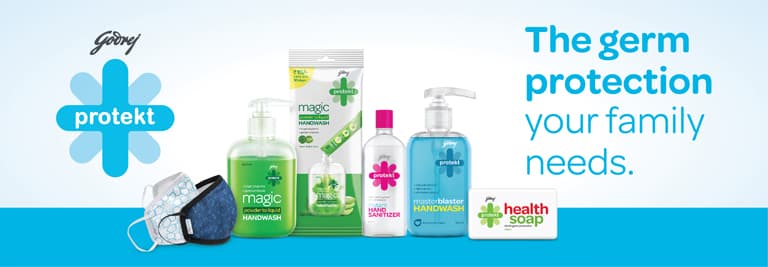 Godrej Protekt handwash range website banner