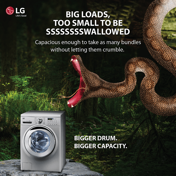 LG social media campaign for washing machine with large-capacity drum