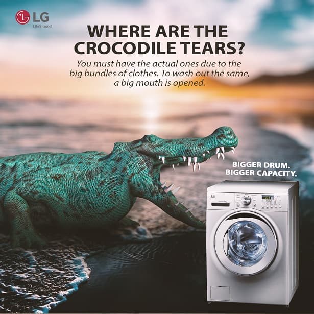 LG social media campaign for washing machine with larger drum capacity